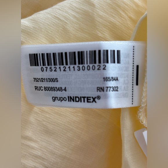 Zara ZW Collection embroidered pleated maxi dress butter yellow - Picture 14 of 16